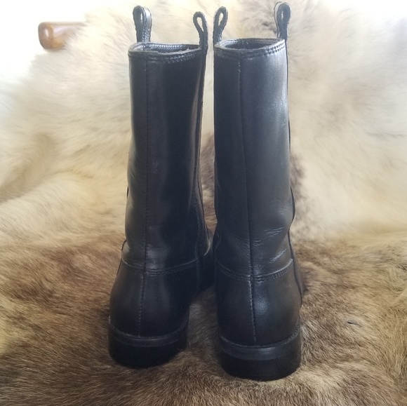Michael Kors black leather biker mid-calf boots - Picture 3 of 7